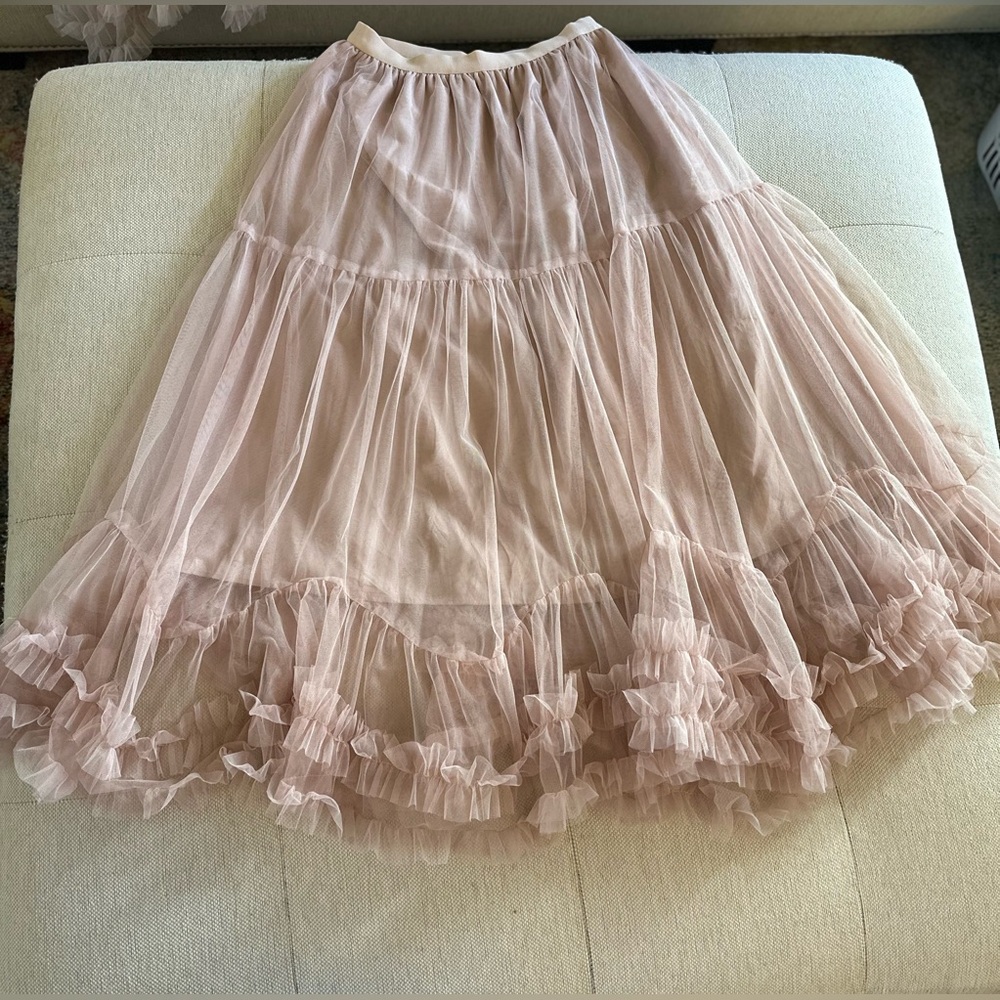 Elegant Tulle Maxi Skirt- Champagne - Picture 5 of 8